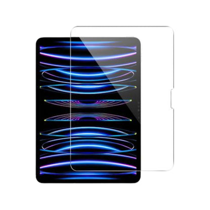 A clear tempered glass screen protector for the iPad Pro, displayed on a white background.