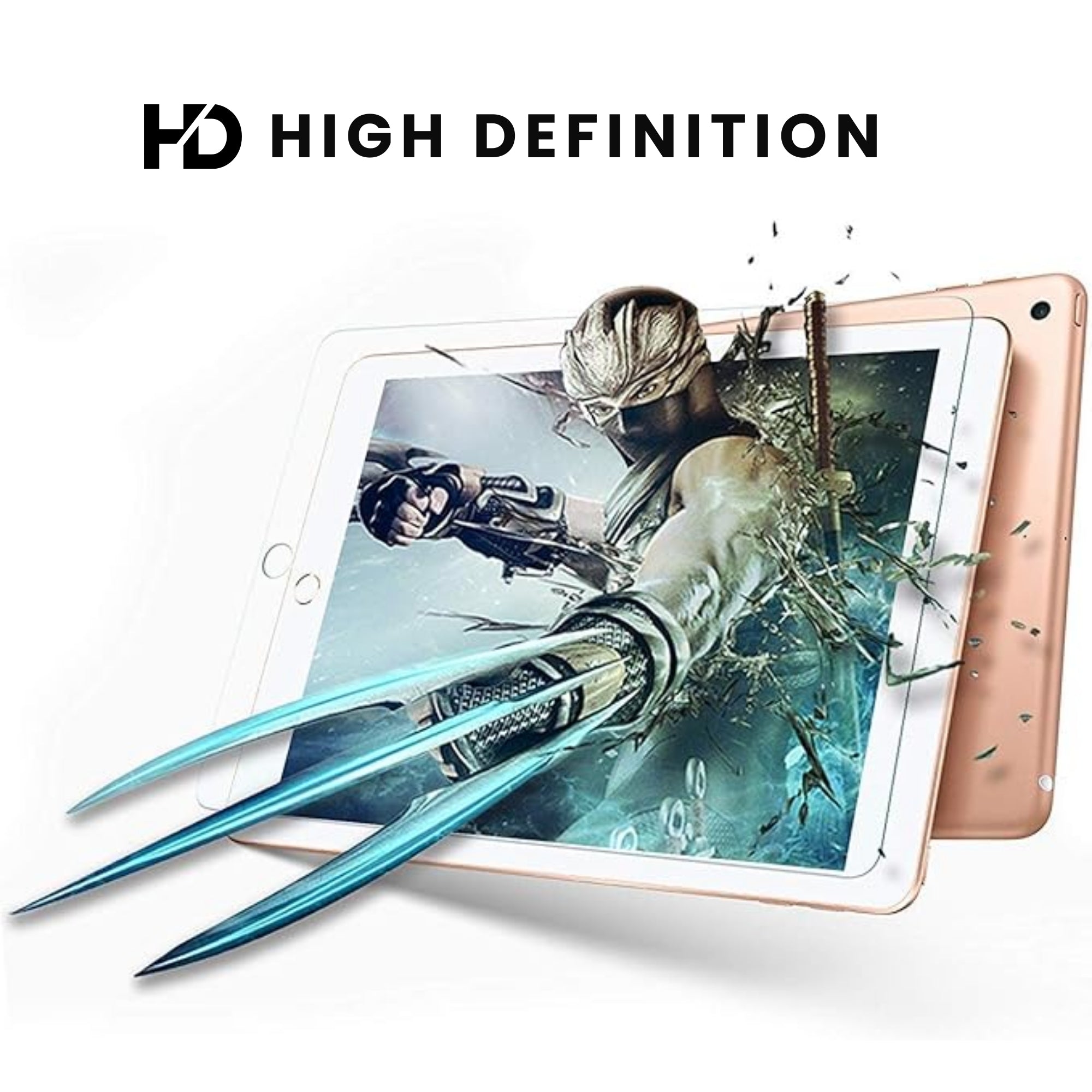 A high definition clear screen protector for the iPad 2nd, 3rd & 4th Generation, displayed on a plain background.
