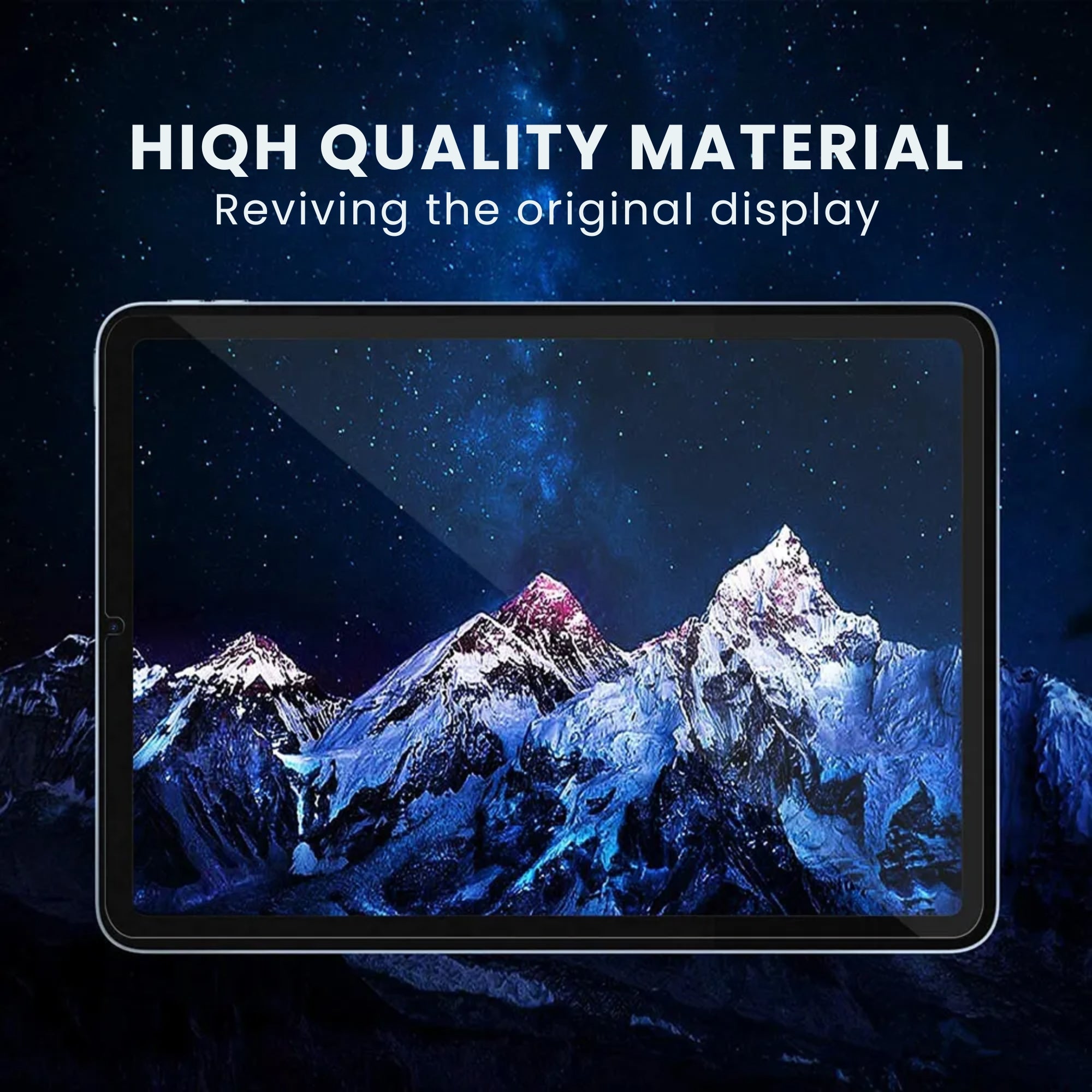 A clear tempered glass screen protector for the iPad Mini 6 indicating high quality material, displaying original display.