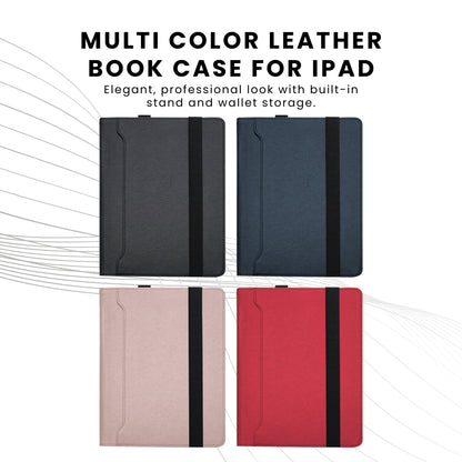 PU leather wallet cases for iPad with a card slot on the inside and a magnetic flap closure.