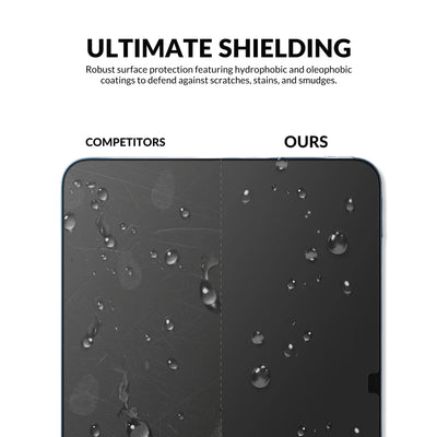 A clear tempered glass screen protector for iPad with ultimate shielding.