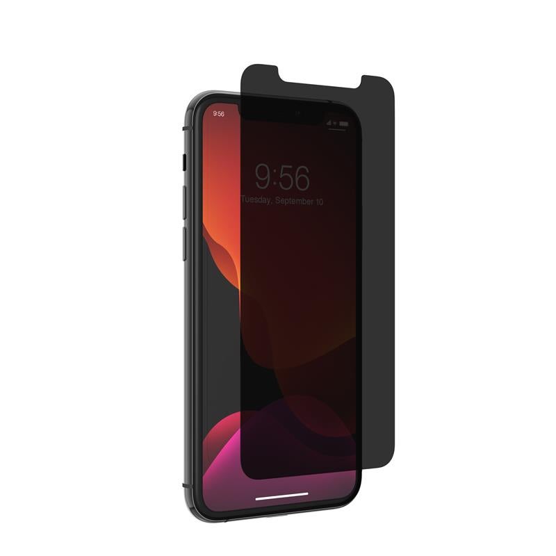 A clear tempered glass screen protector for the iPhone 11 Pro Max, displayed on a plain background.