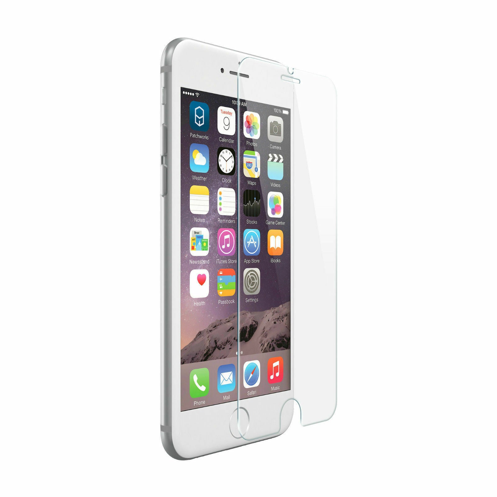 An iPhone 7 screen protector with a clear visibility of the screen's contents, showcasing the device's screen with applications visible.