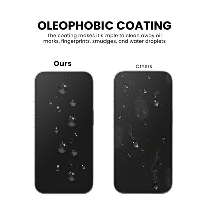 Tinted tempered glass screen protector for iPhone, showing the oleophobic coating.