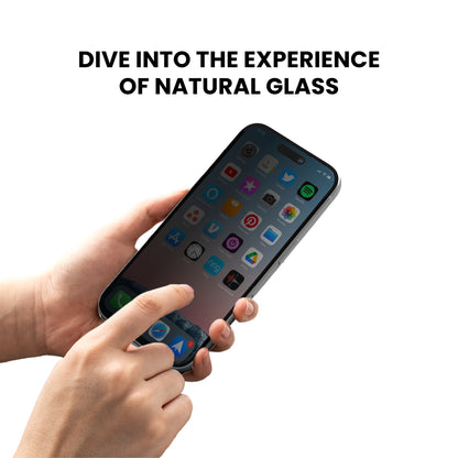 Tinted tempered glass screen protector for iPhone, showing the natural glass experience.