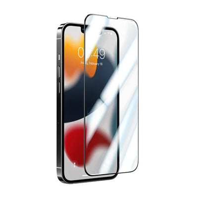An iPhone screen protector with a visible reflection on the screen