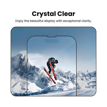 A tempered iPhone screen protector with comprehensive protection and perfect fit with crystal clear visibility.