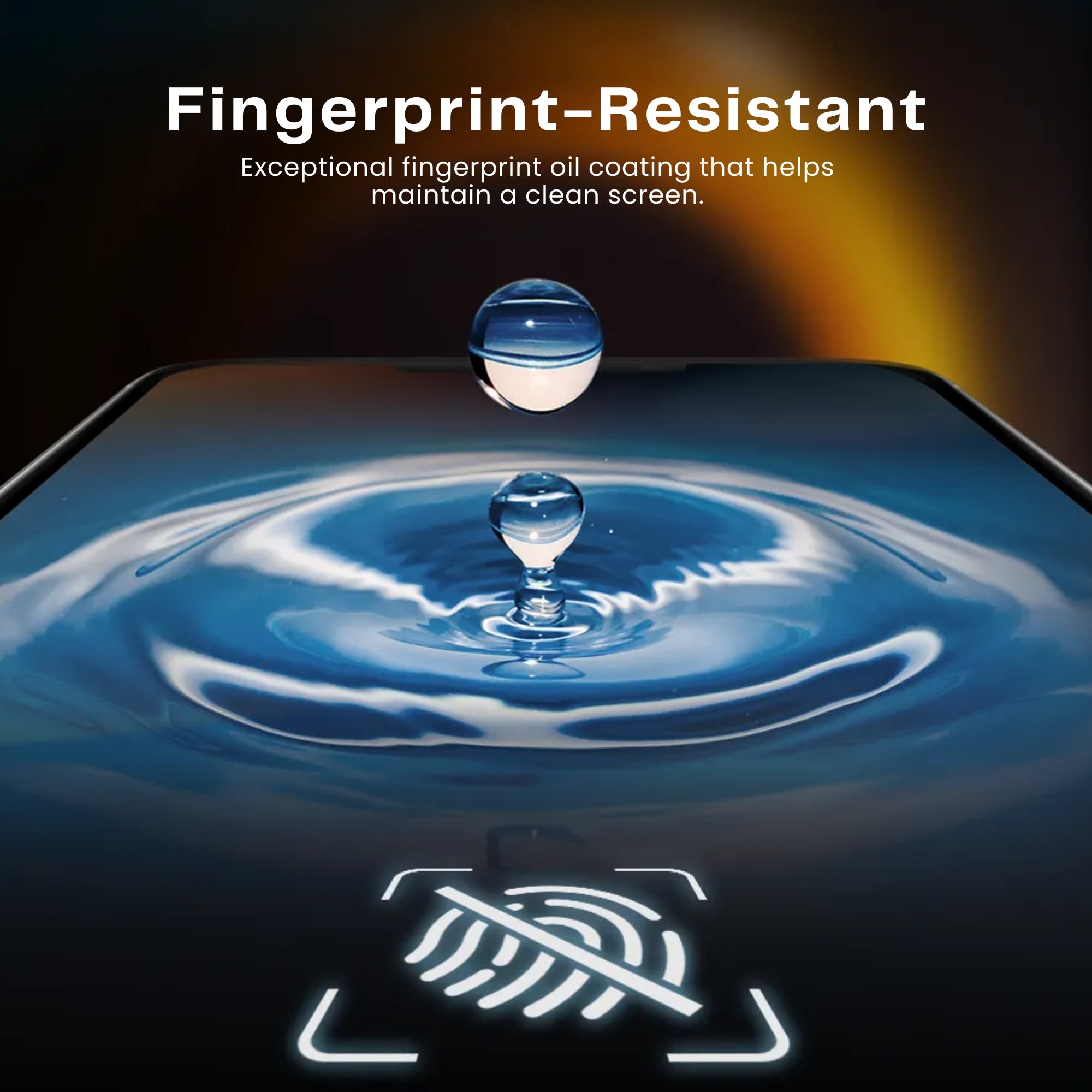 A tempered iPhone screen protector with finger-print resistance.