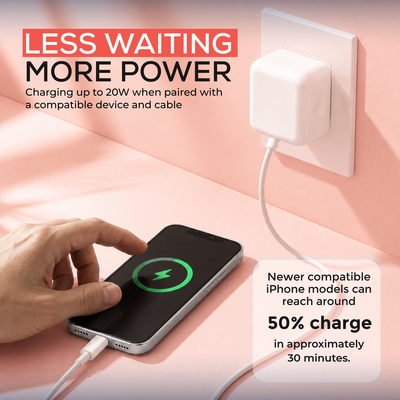 Original Apple 20W USB-C Power Adapter – iPhone Fast Charger Plug