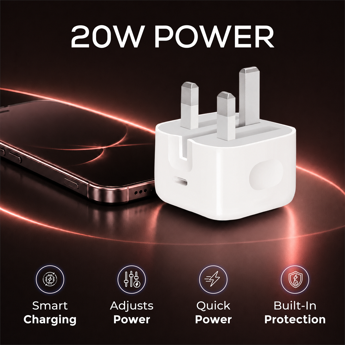 Original Apple 20W USB-C Power Adapter – iPhone Fast Charger Plug