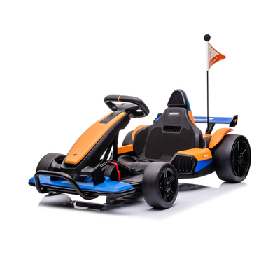 McLaren 24V electric drift go kart for kids front view with official McLaren racing design